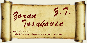 Zoran Tošaković vizit kartica